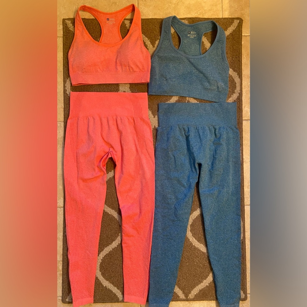 Two sets of activewear really cute just like gymshark.